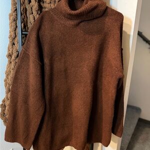 Elegant Brown Turtleneck Sweater